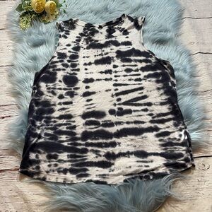 Monrow Black and White Tie Dye Tank Top sz S